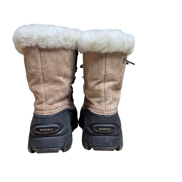 Sorel Tan Black Snow Bird Lace Up Women's Thinsulate Lined Rubber Sole Boots 8 - Picture 3 of 7